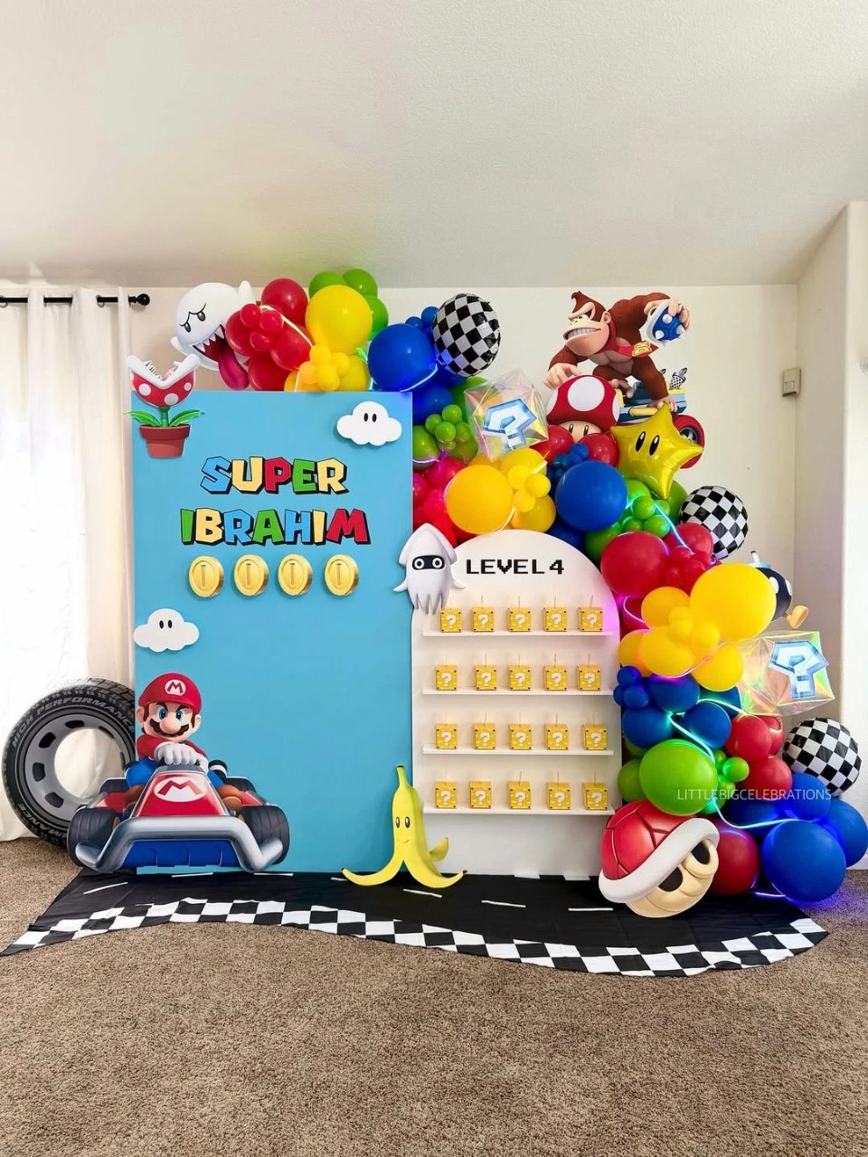 Racing Track Welcome Area mario birthday party ideas