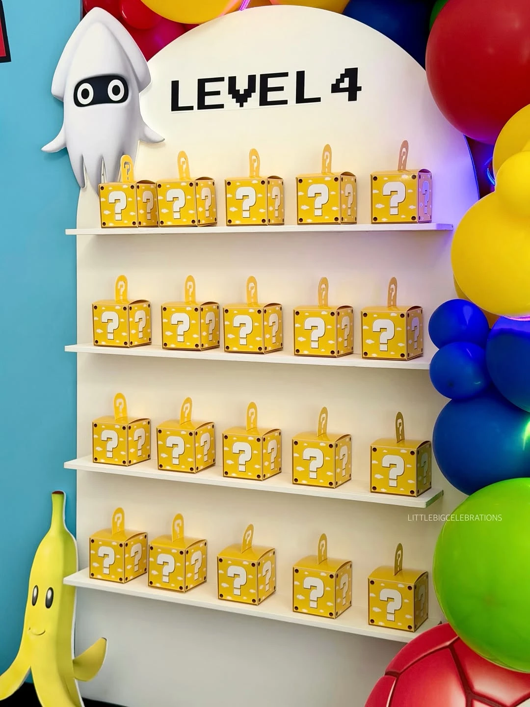 Custom Level Favor Wall mario birthday party ideas