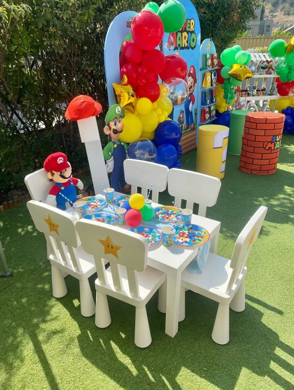 Star-Powered Seating Stations mario birthday party ideas