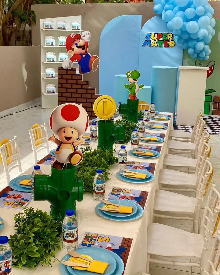 Warp Pipe Table Runners mario birthday party ideas