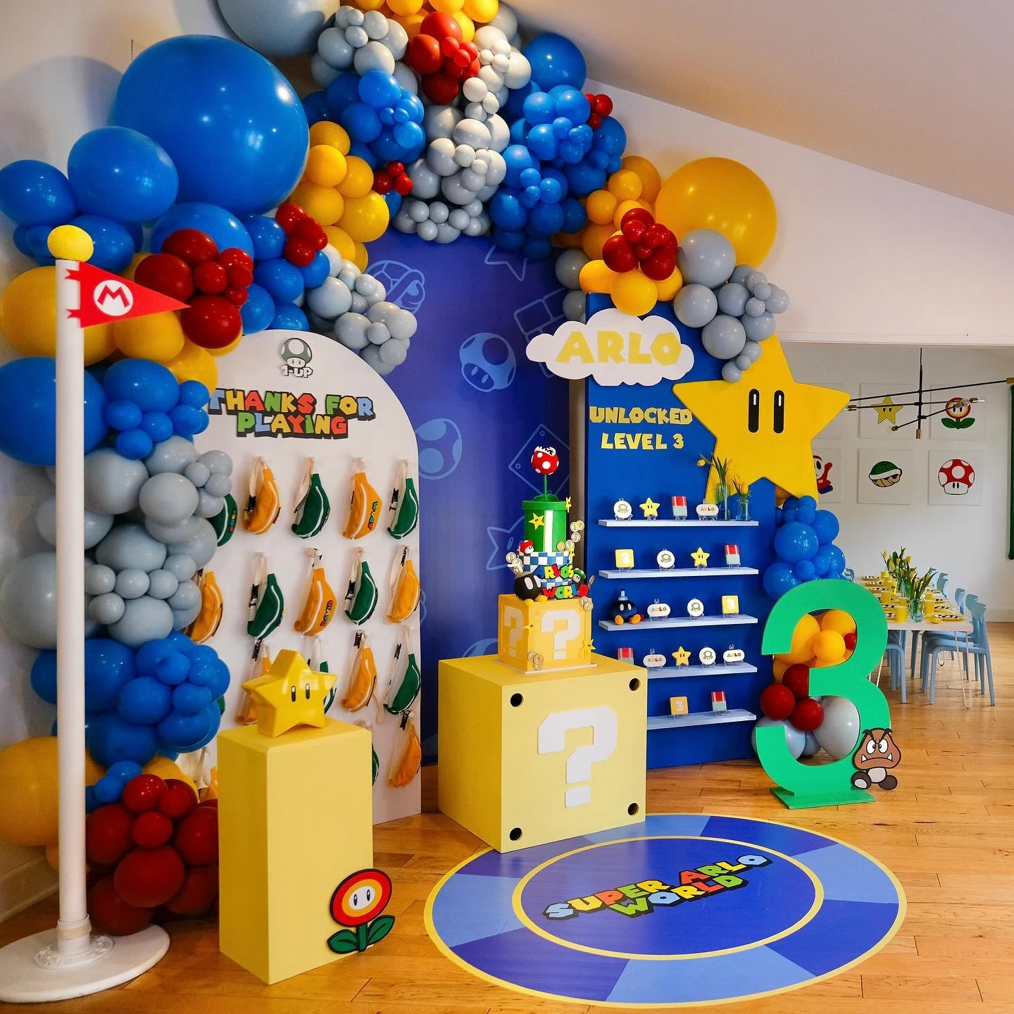 Themed Level Stage Design mario birthday party ideas