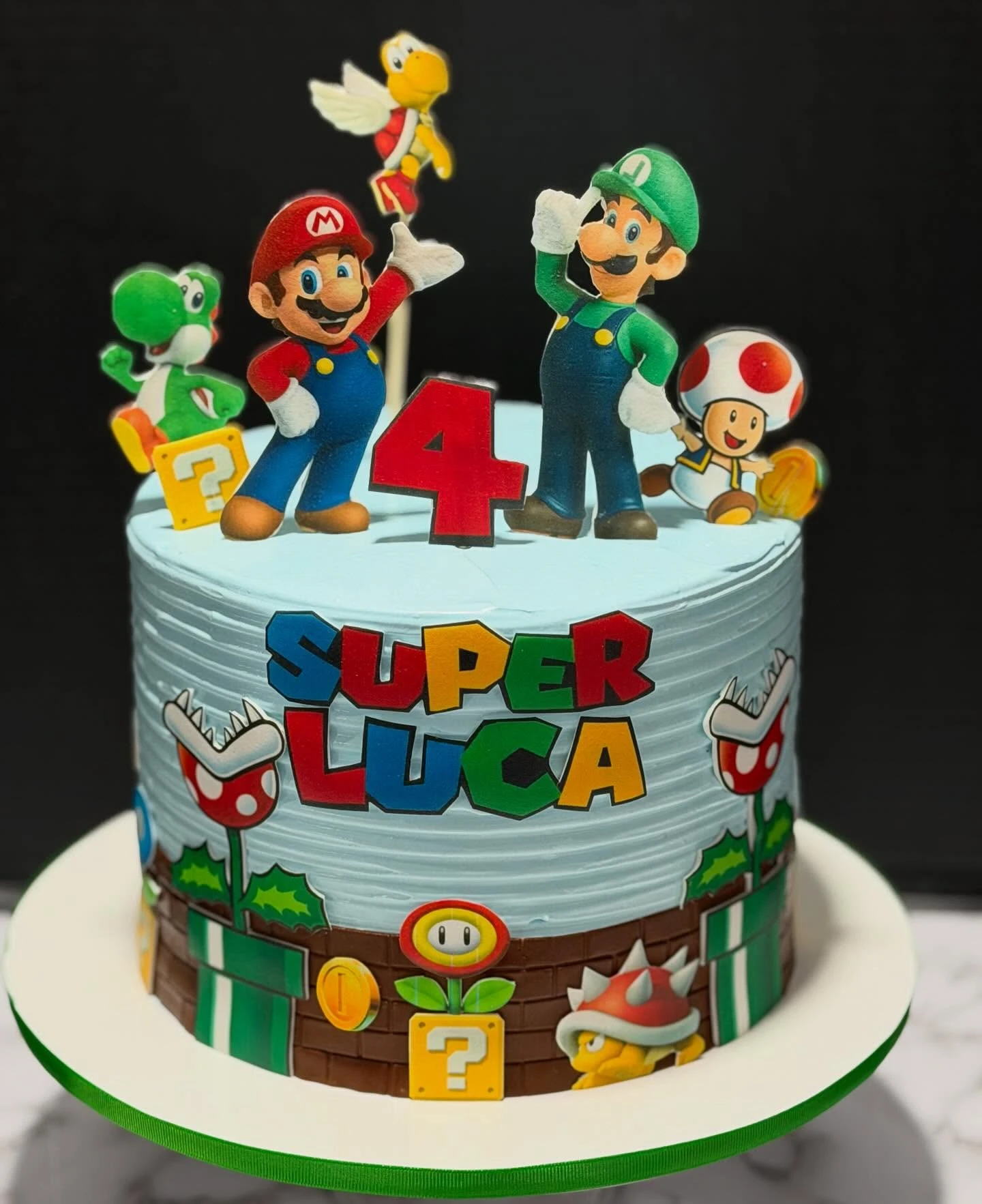Layered Scene Cake Decorating mario birthday party ideas
