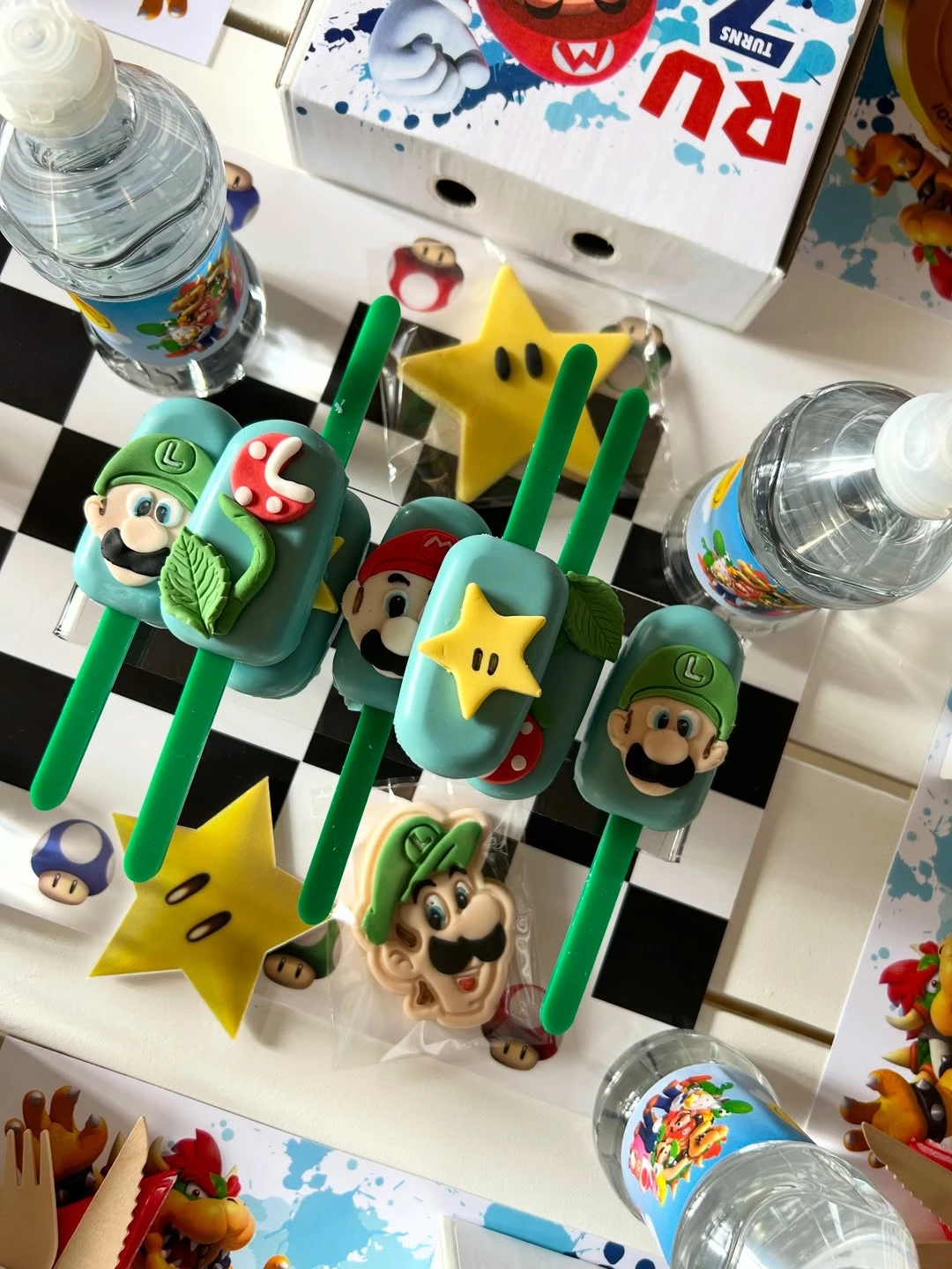 Racing Stripe Tables mario birthday party ideas