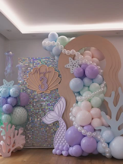 Shimmering Ocean Backdrop mermaid birthday party ideas