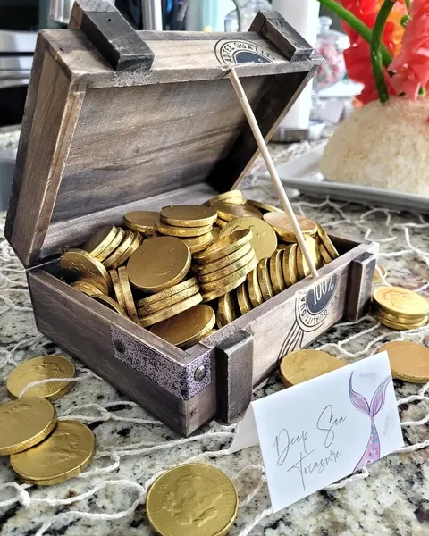 Sunken Treasure Table Prop mermaid birthday party ideas