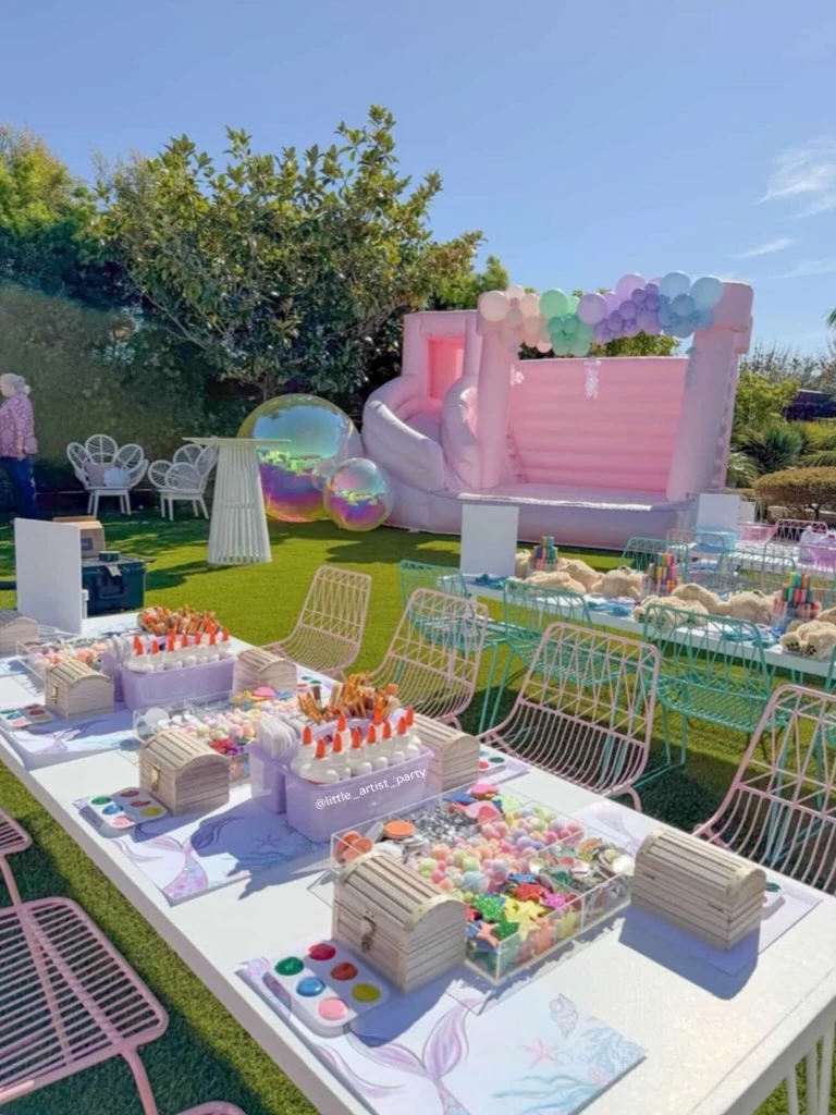 Treasure Chest Craft Table mermaid birthday party ideas