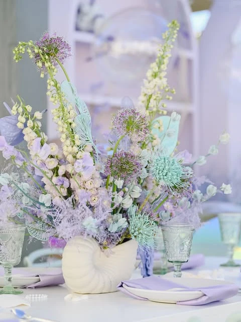 Nautilus Shell Centerpieces mermaid birthday party ideas