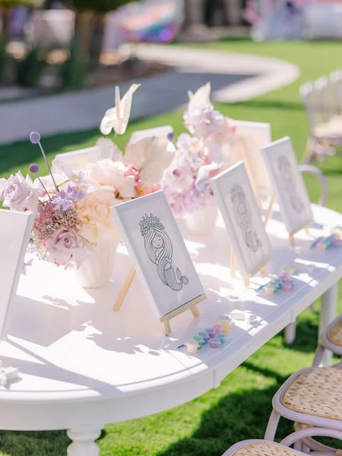 Creative Coral Reef Easels mermaid birthday party ideas