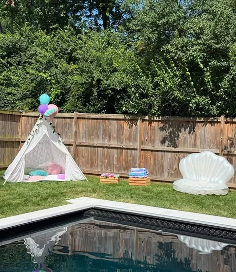 Backyard Grotto Lounge mermaid birthday party ideas