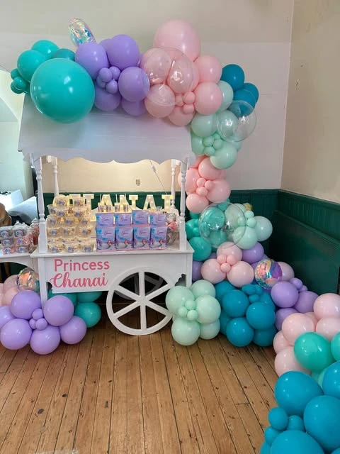 Ocean-Hued Candy Cart mermaid birthday party ideas