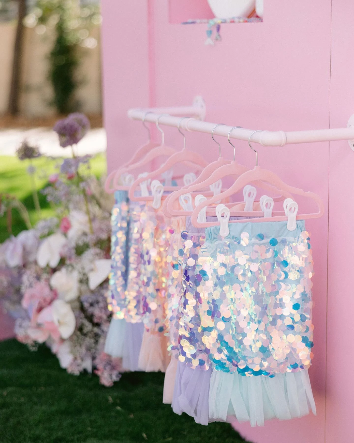 Sequin Tail Dress-Up mermaid birthday party ideas