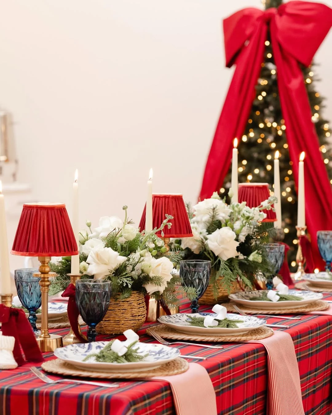 Classic Plaid Tablescapes merry little baby shower theme