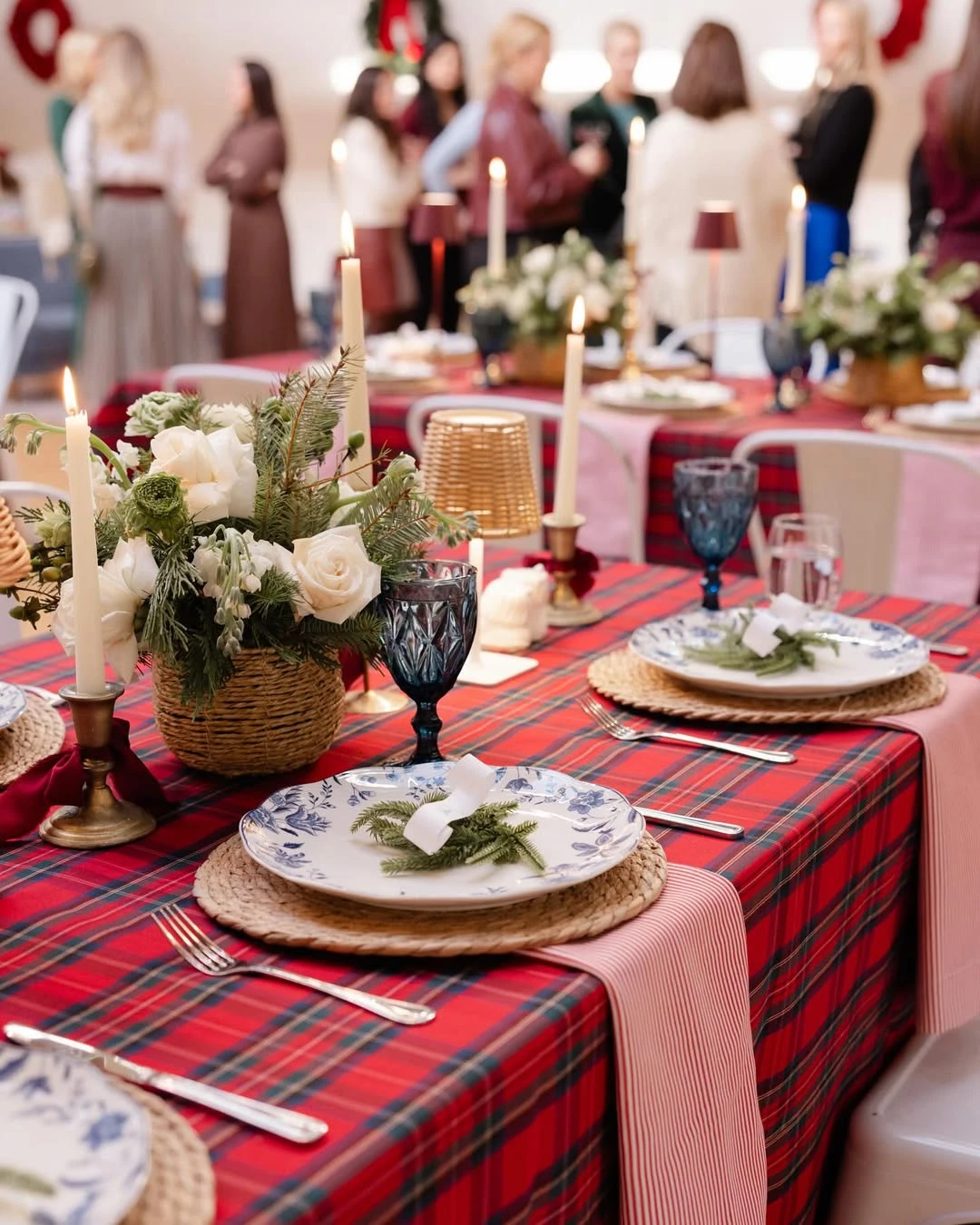 Classic Plaid Tablescapes merry little baby shower theme