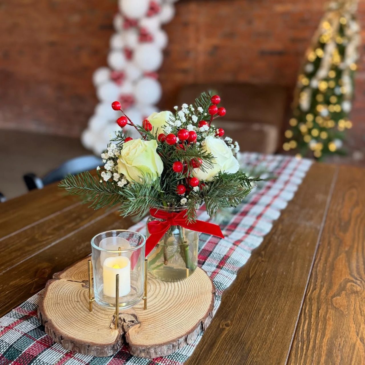 Layered Natural Centerpieces merry little baby shower theme