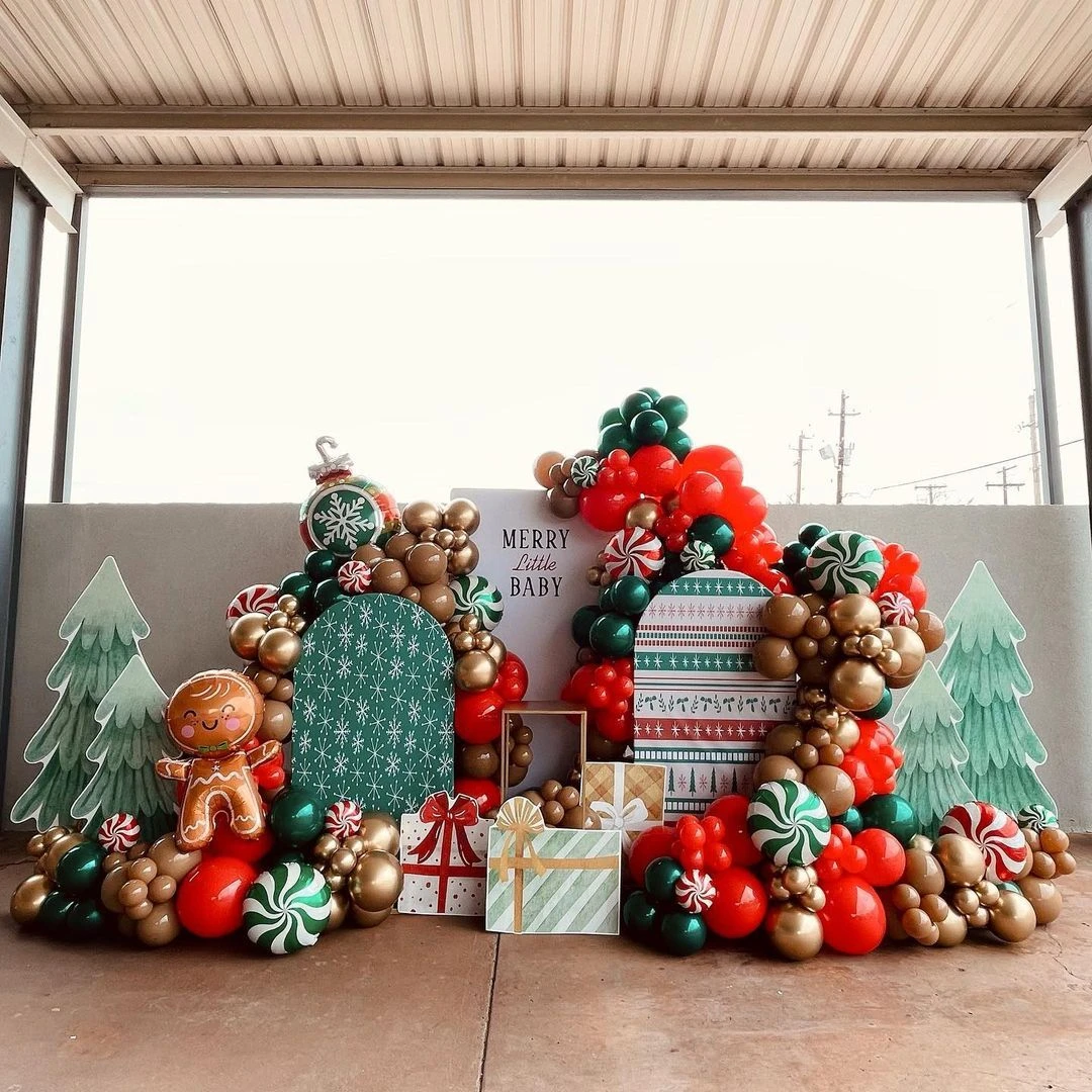 Layered Holiday Floor Displays merry little baby shower theme