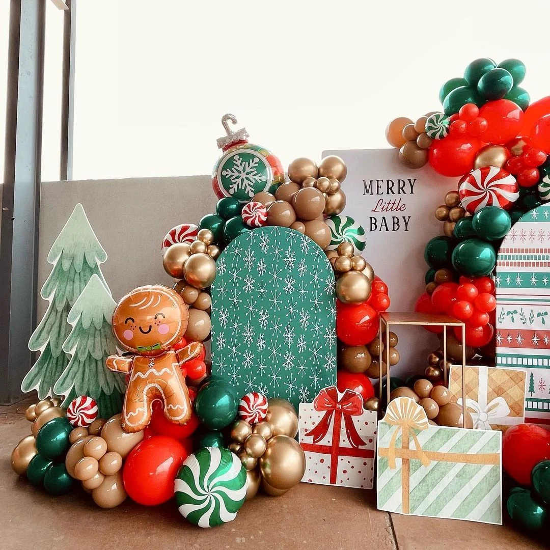 Layered Holiday Floor Displays merry little baby shower theme