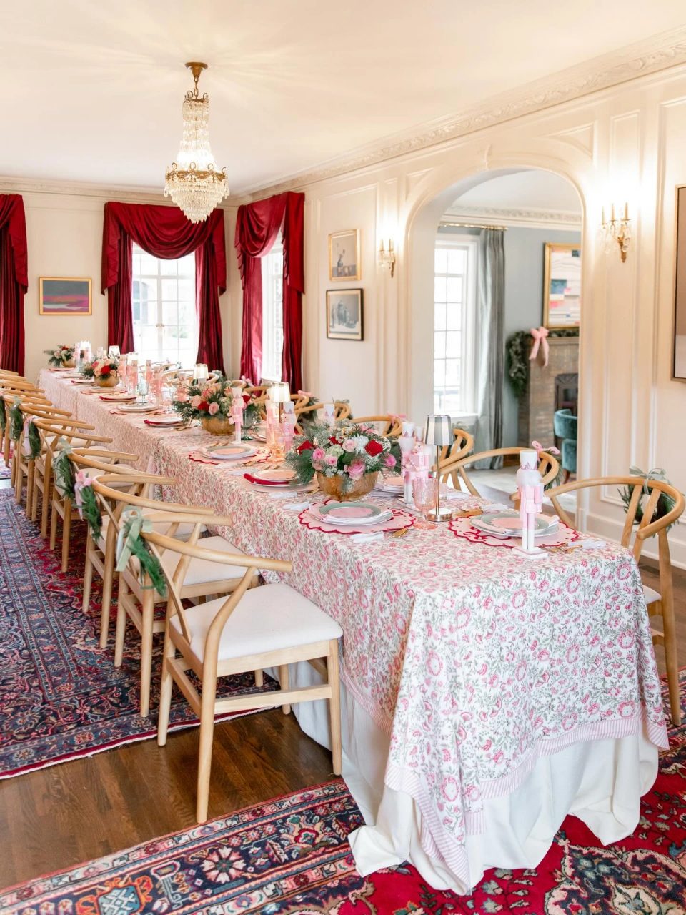 Floral Holiday Dining Layers merry little baby shower theme