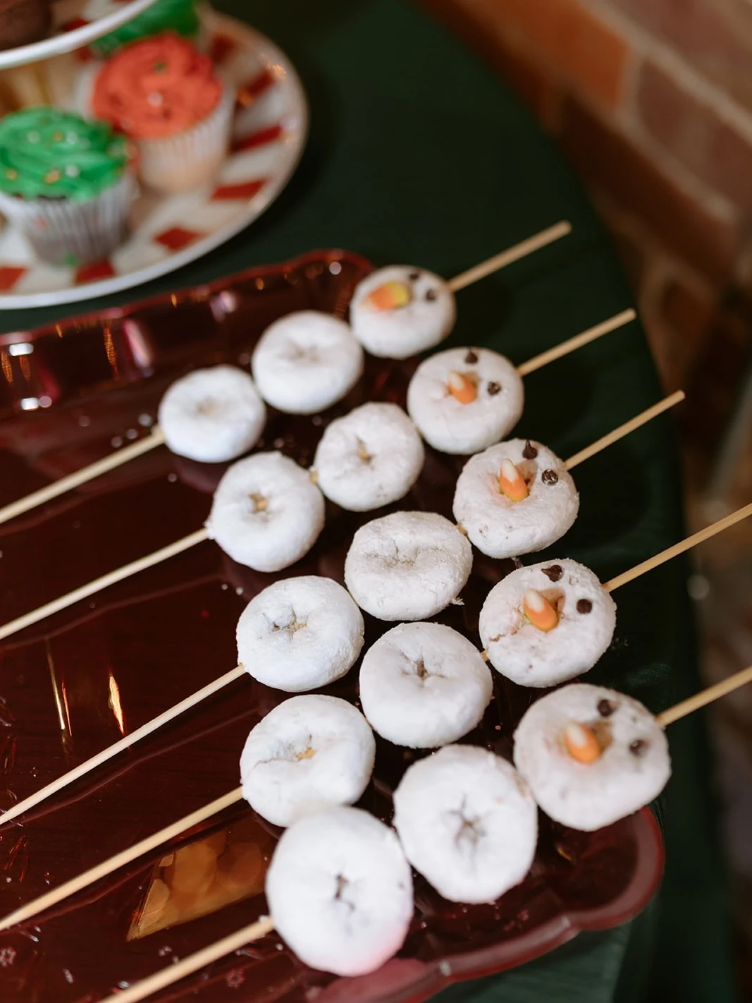 Snowman Donut Skewers merry little baby shower theme