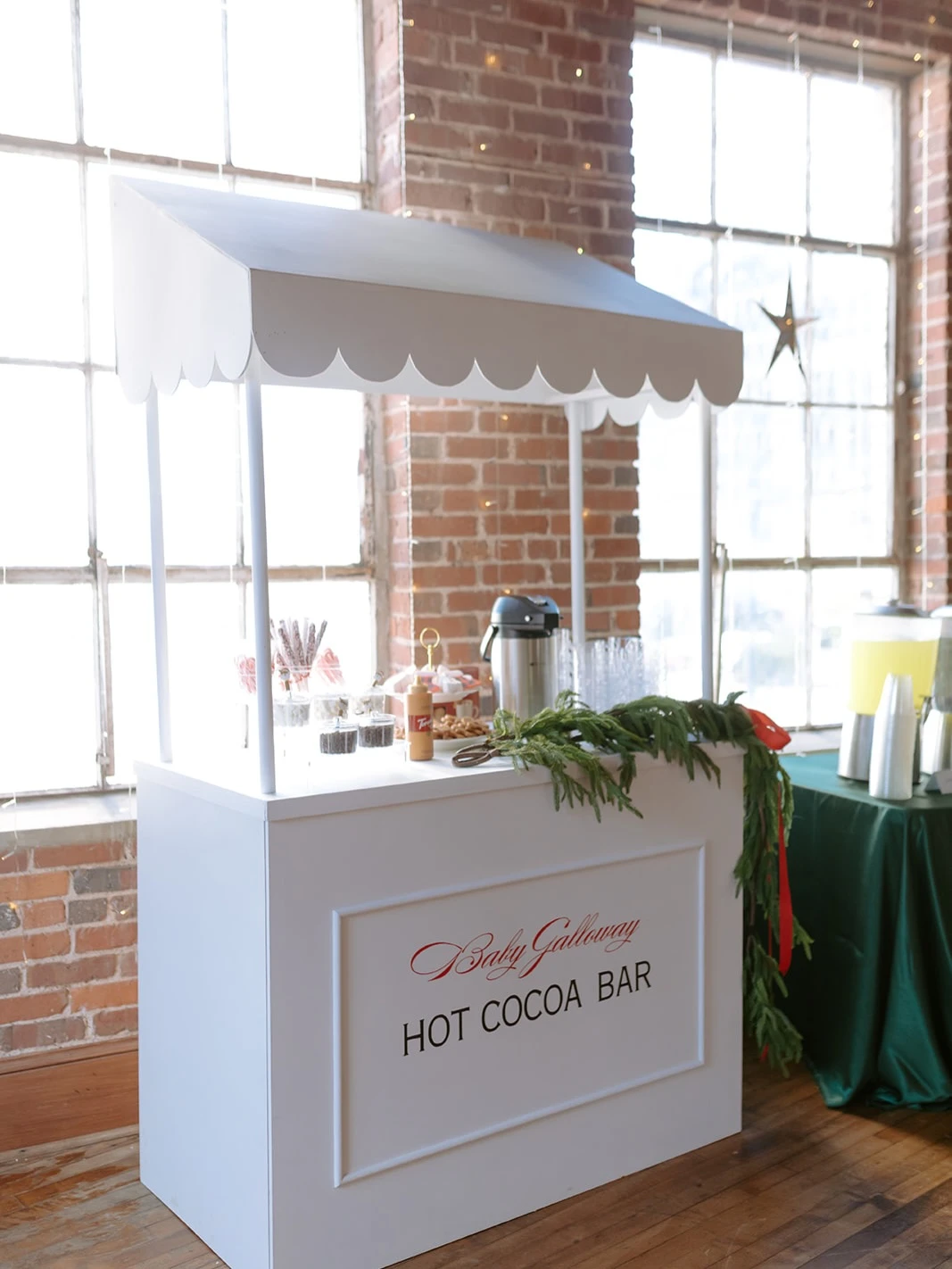 Scalloped Cocoa Market Stall merry little baby shower theme