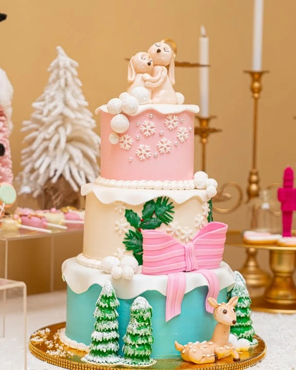 Woodland Storybook Winter Cakes merry little baby shower theme