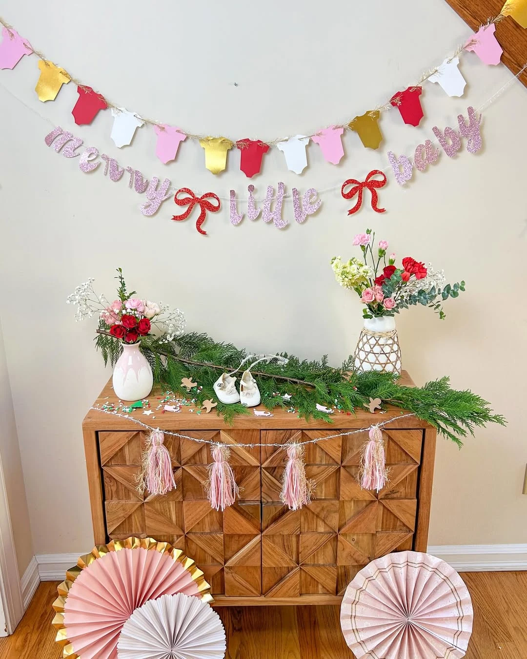 Layered Holiday Focal Points merry little baby shower theme