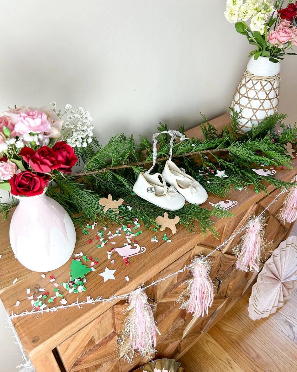 Layered Holiday Focal Points merry little baby shower theme