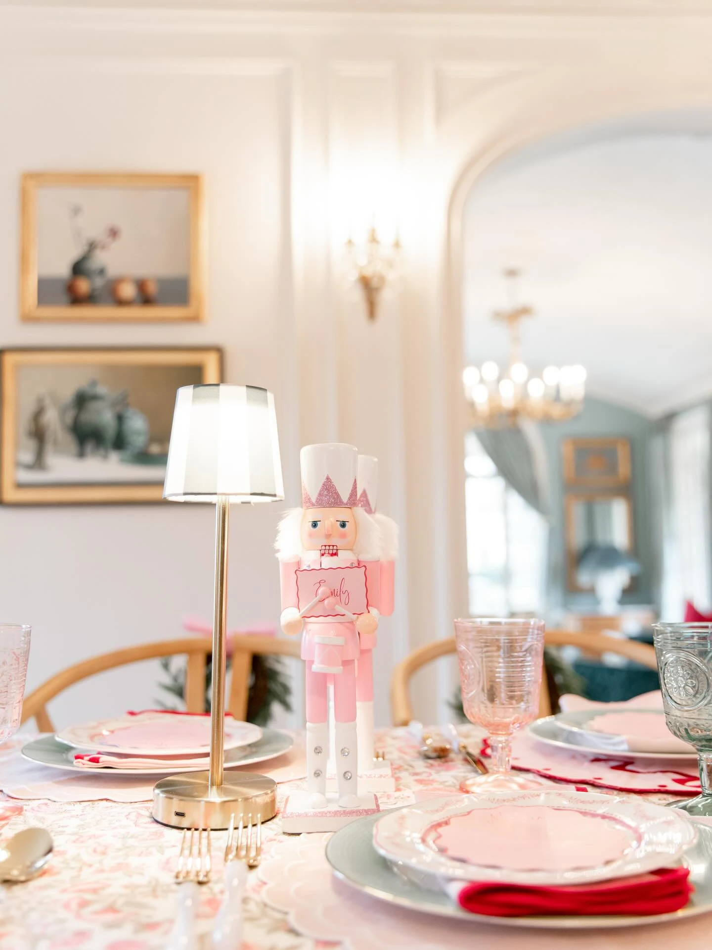 Pastel Nutcracker Table Accents merry little baby shower theme