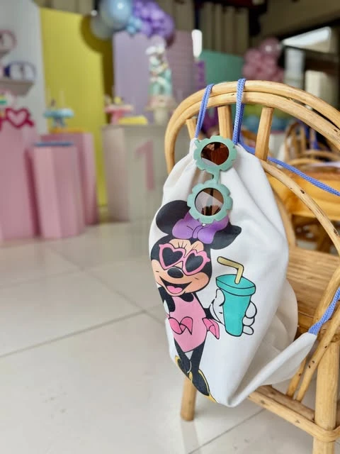 Personalized Drawstring Favor Bags minnie mouse birthday party ideas