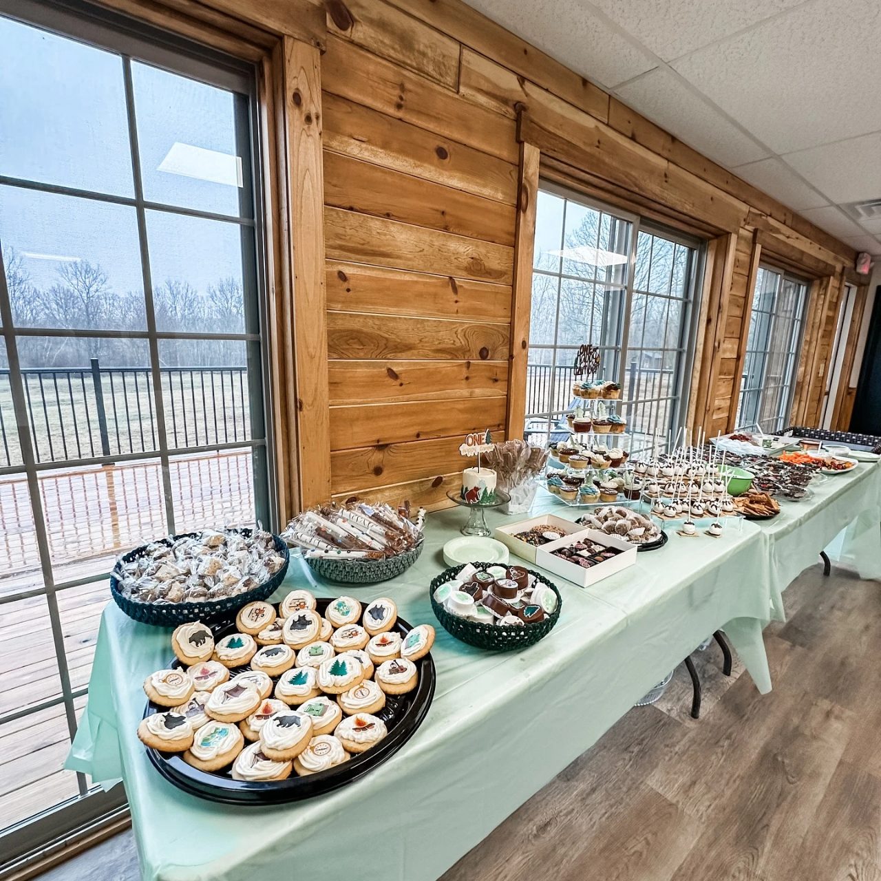Mess Hall Treat Station one happy camper first birthday