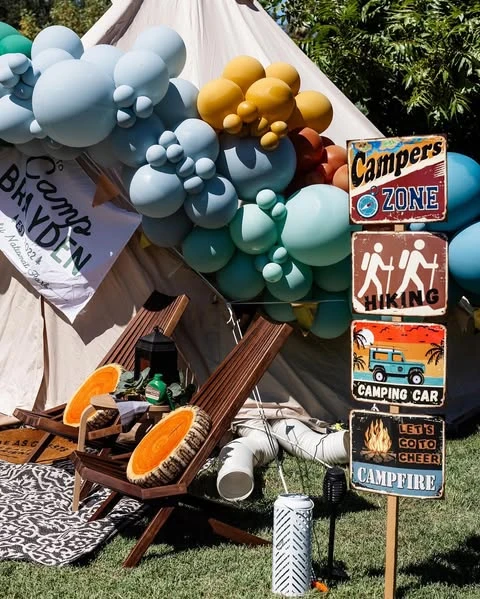 Vintage Trail Markers one happy camper first birthday