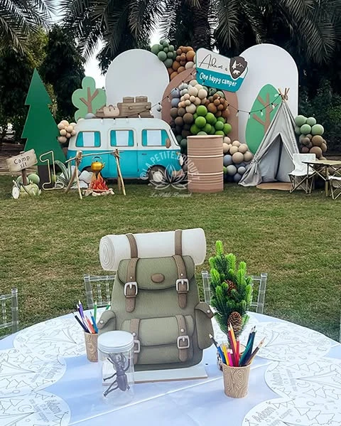 Interactive Activity Table Stations one happy camper first birthday