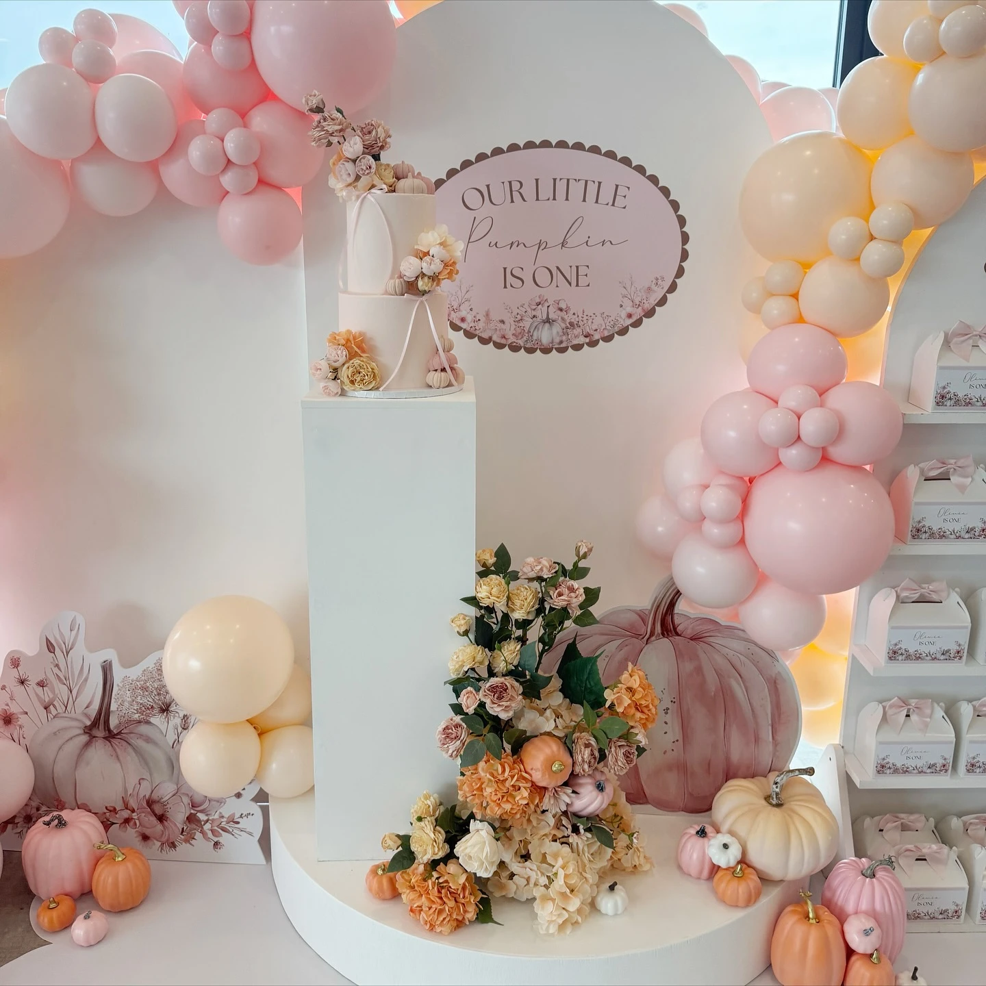 Layered Arched Backdrop Station our little pumpkin is turning one