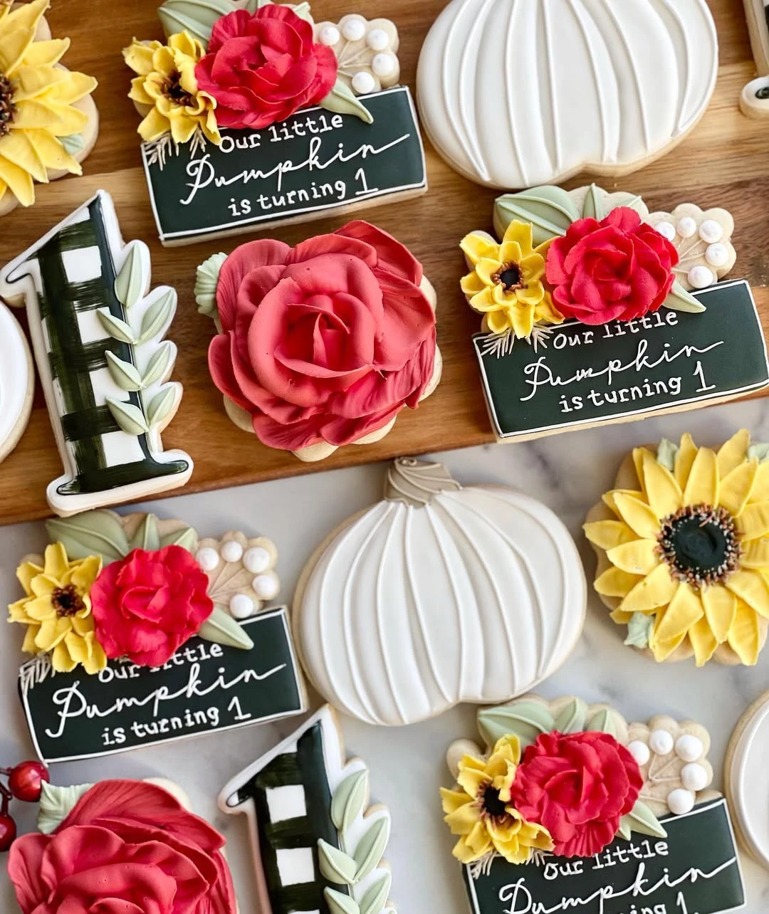 Floral Harvest Sugar Cookies our little pumpkin is turning one