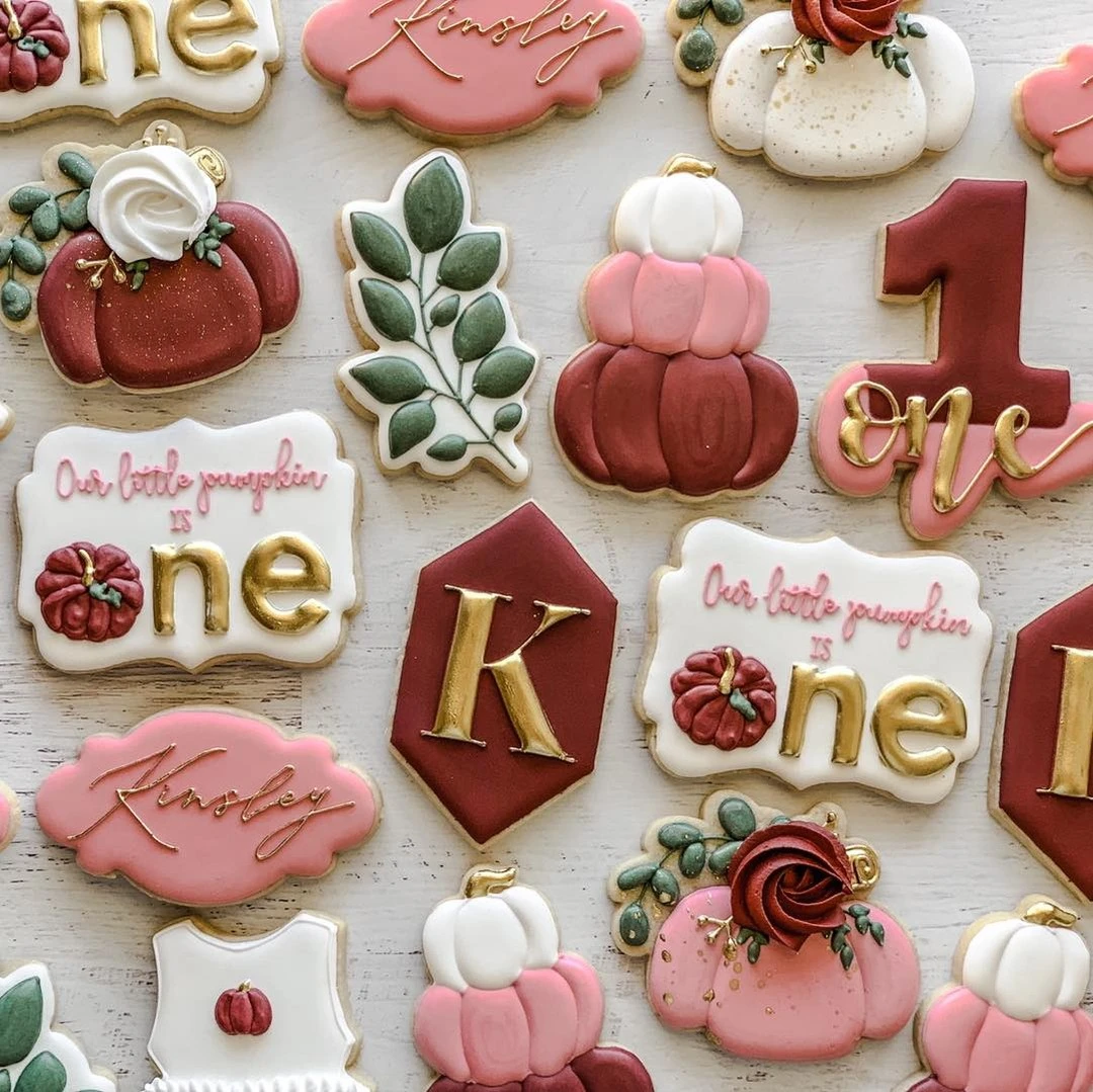 Customized Pumpkin Sugar Cookies our little pumpkin is turning one