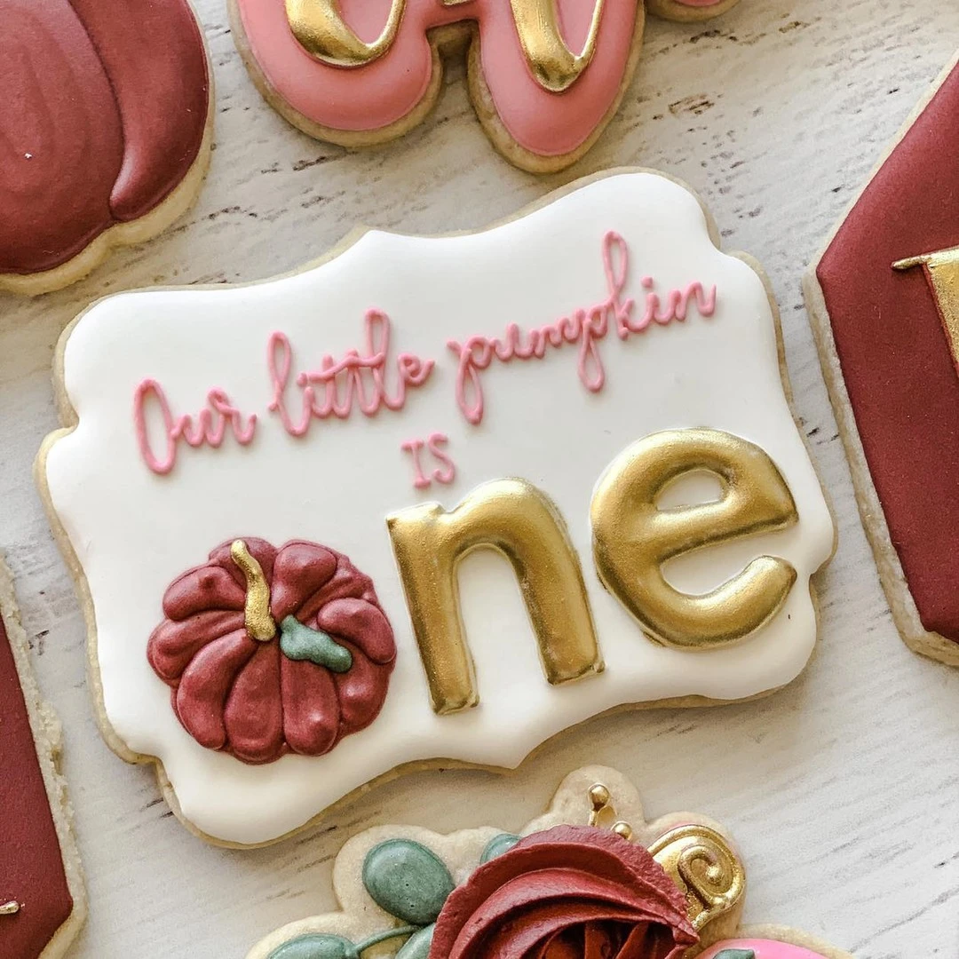Customized Pumpkin Sugar Cookies our little pumpkin is turning one
