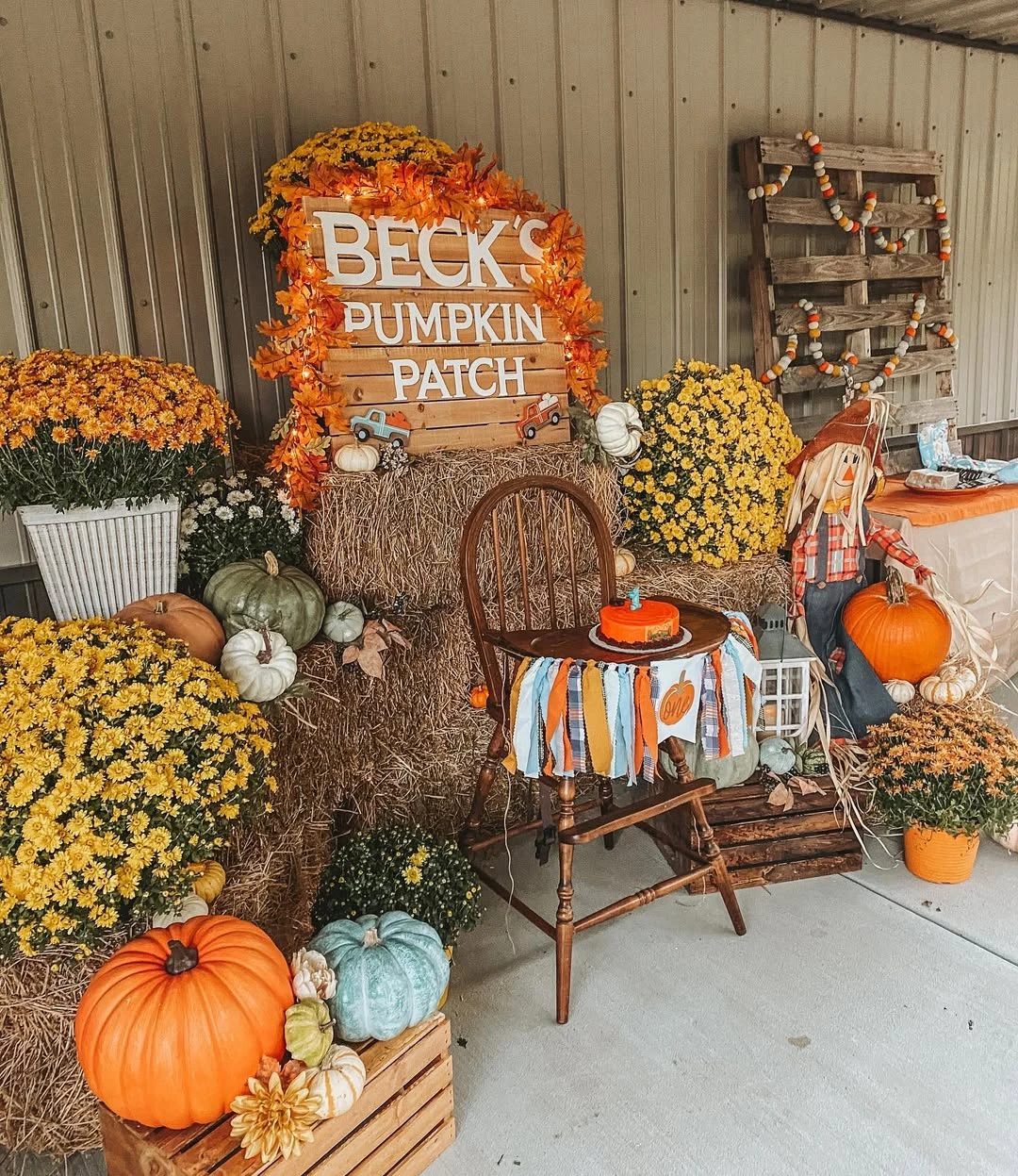 Rustic Patch High Chair our little pumpkin is turning one