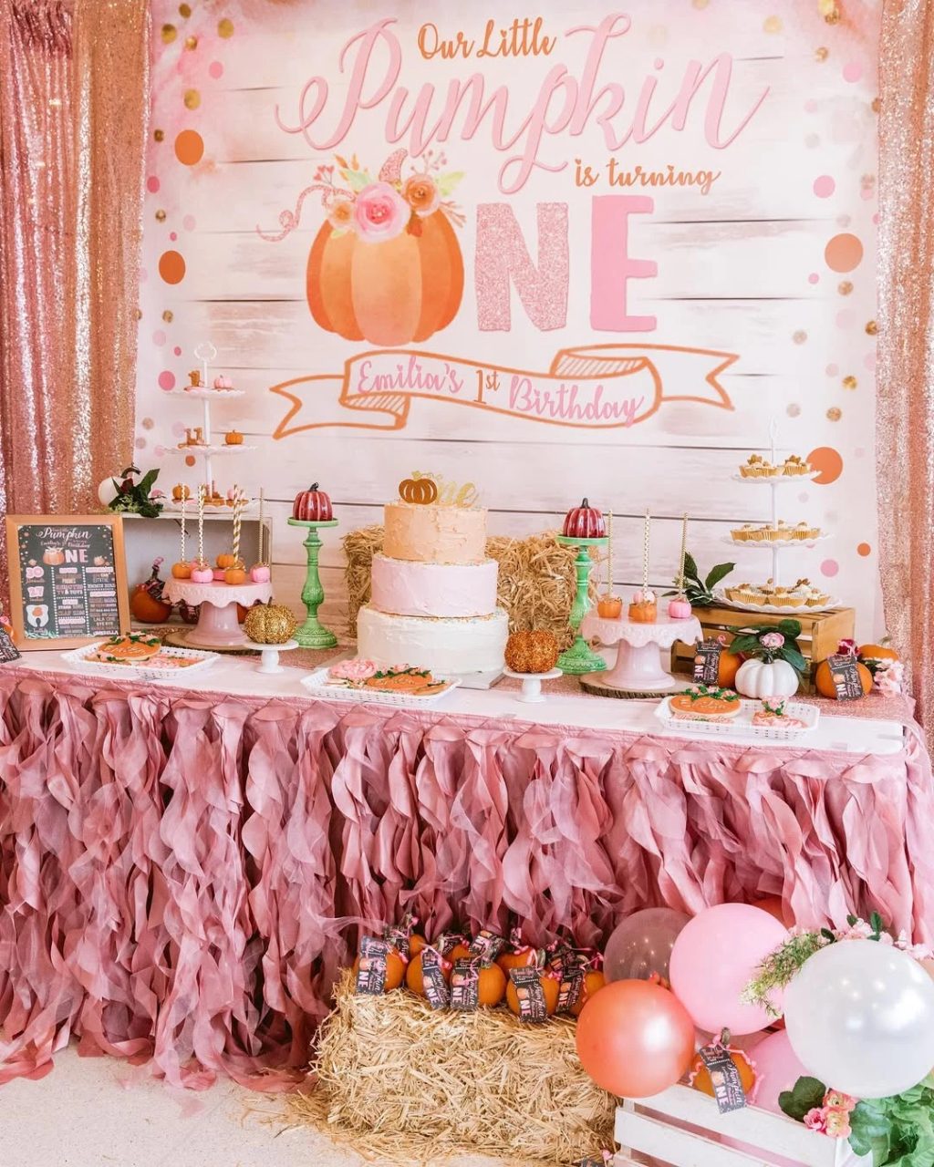 Pink Harvest Sweet Station our little pumpkin is turning one