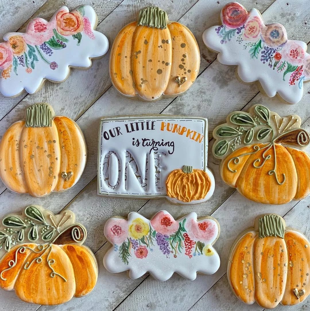 Artistic Harvest Cookie Platter our little pumpkin is turning one