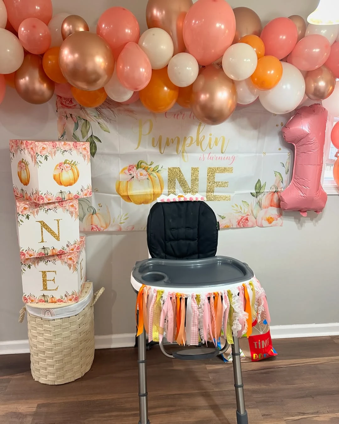 Tassel-Trimmed High Chair Station our little pumpkin is turning one