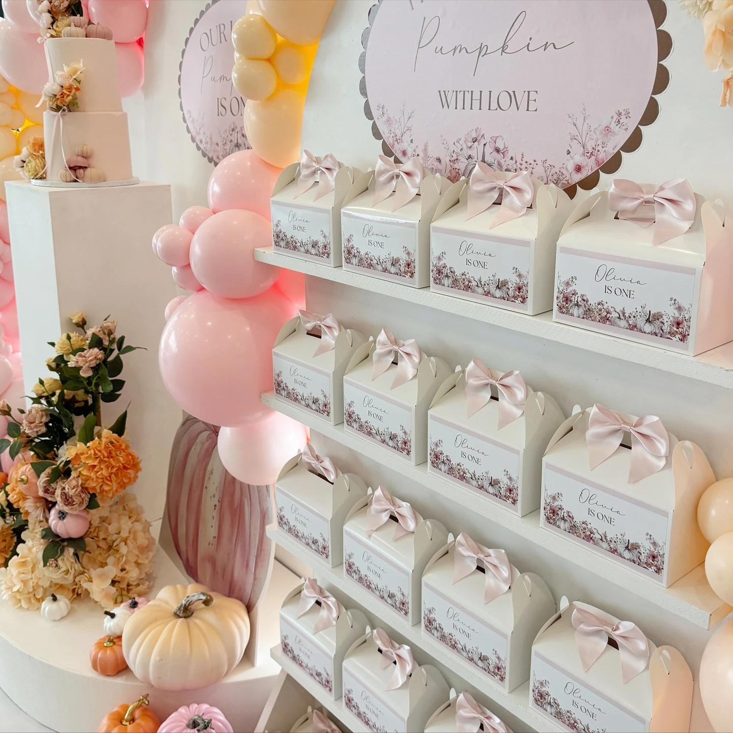 Personalized Harvest Favor Boxes our little pumpkin is turning one