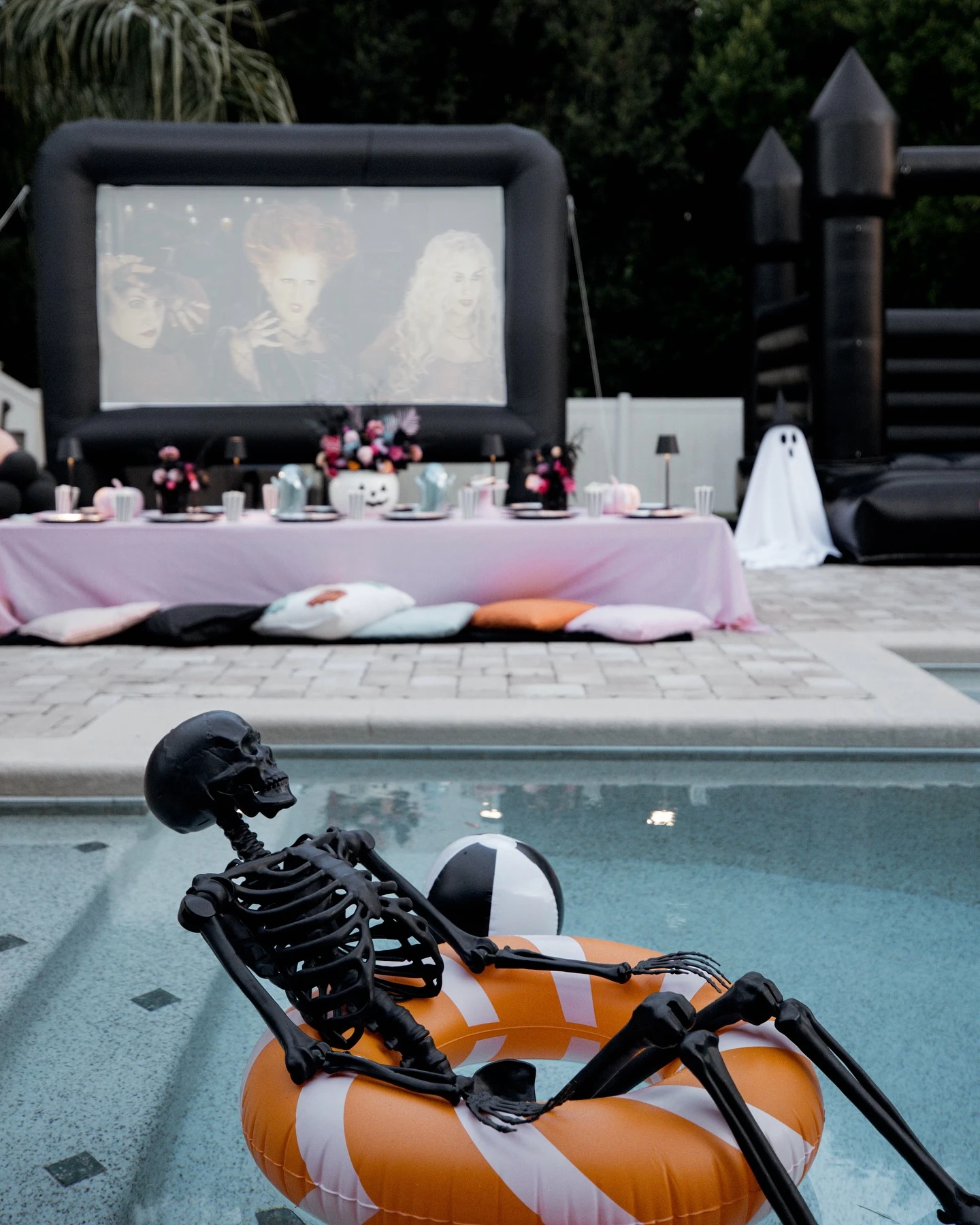 Backyard Cinema Lounge outdoor halloween party