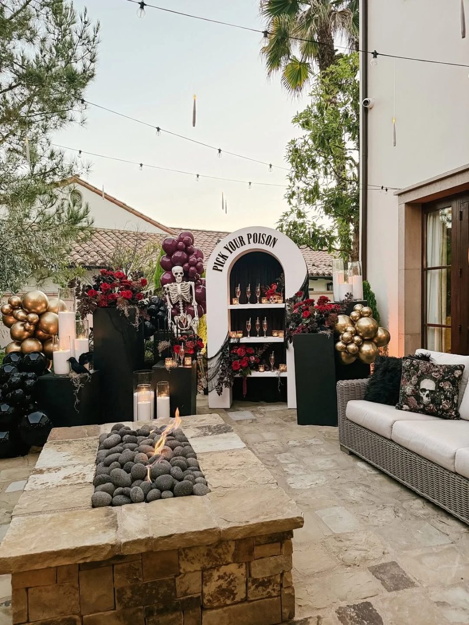 Gothic Patio Beverage Wall outdoor halloween party