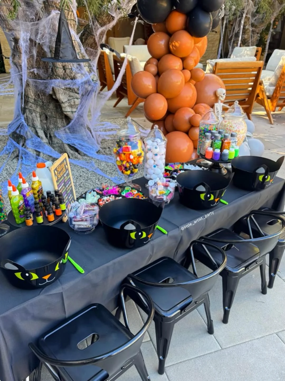 Sensory Slime Lab Setup outdoor halloween party