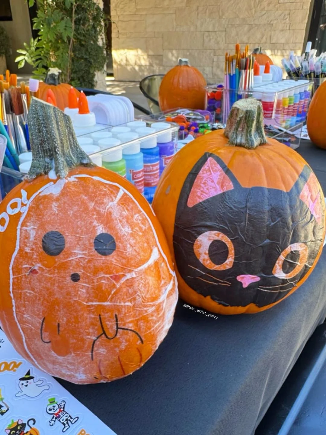 No-Carve Pumpkin Decorating Table outdoor halloween party