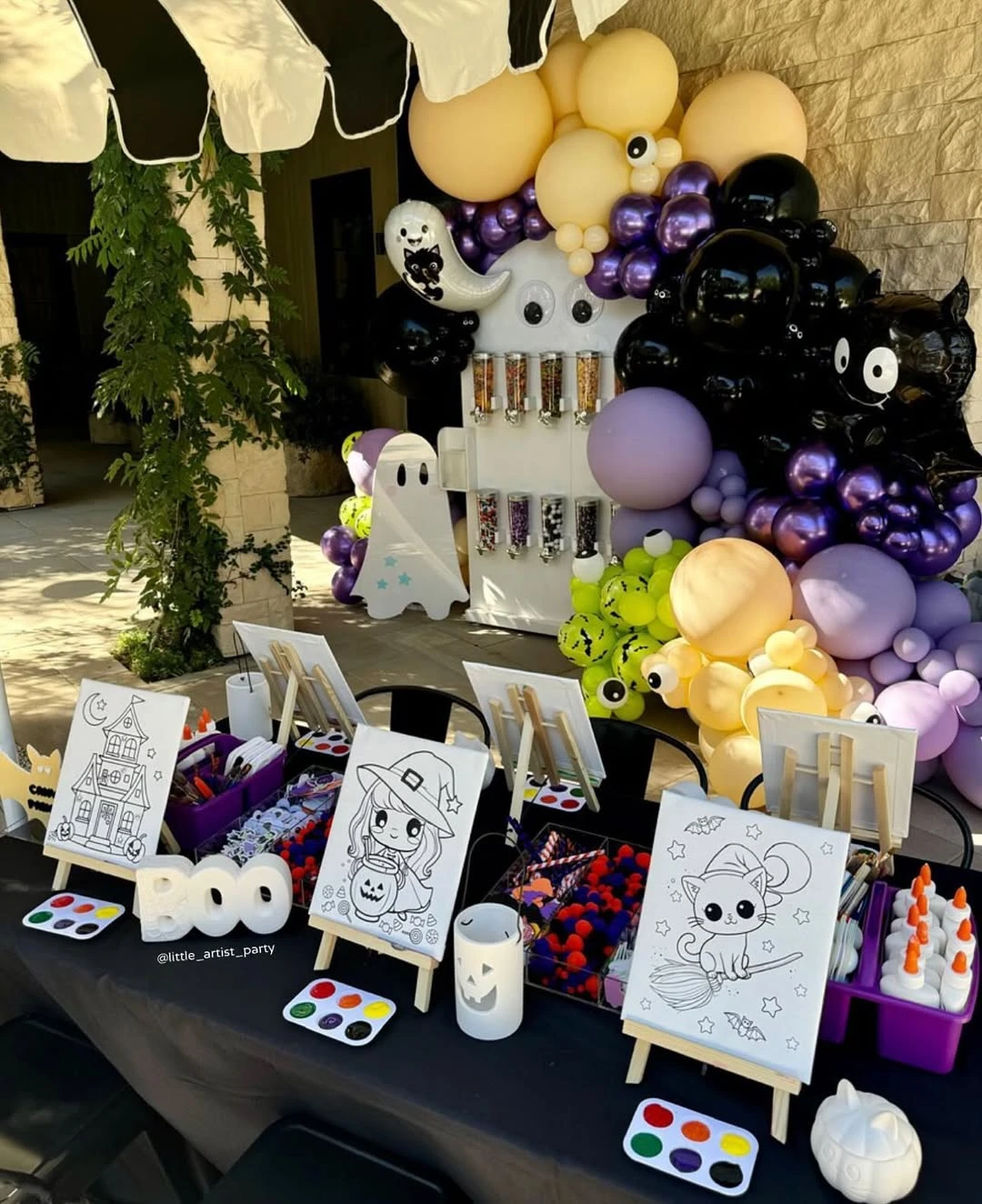 Pre-Sketched Canvas Art Station outdoor halloween party