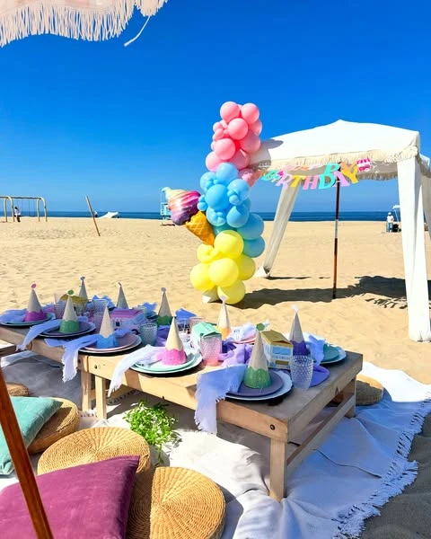 Festive Beachfront Birthday Theme picnic birthday party ideas