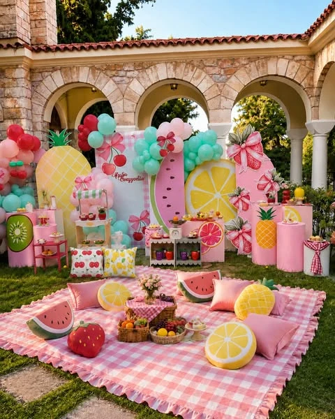 Fruit-Themed Garden Party picnic birthday party ideas