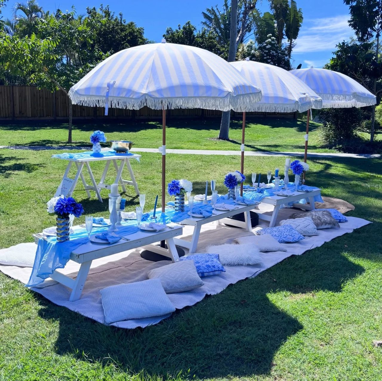 Sky Blue Garden Lounge picnic birthday party ideas