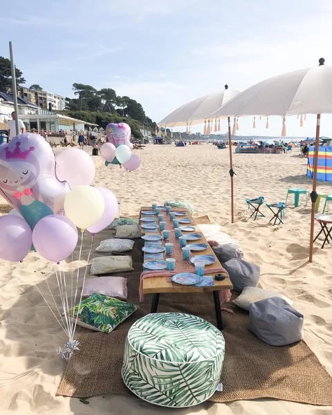 Sand-Friendly Low Seating picnic birthday party ideas