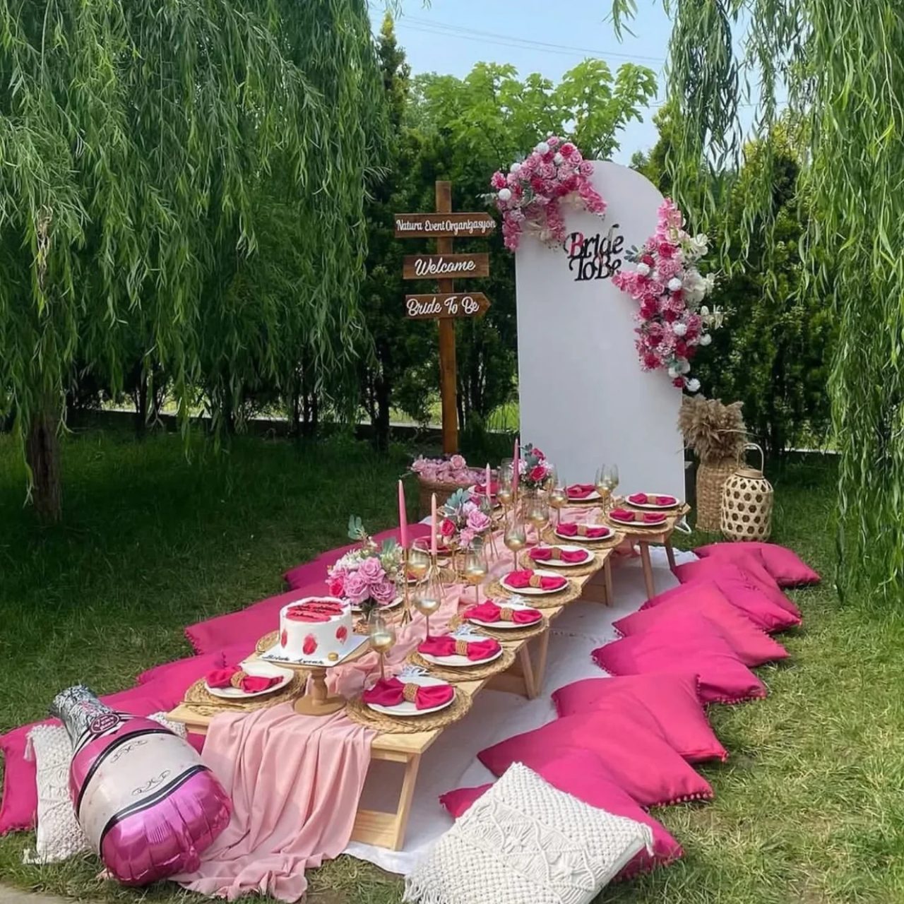 Vibrant Garden Monochrome picnic birthday party ideas
